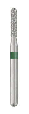 Piranha Diamond Single-Use Burs, FG, Round End Cylinder, # 880-014, 1.4 mm, Coarse, Green, 25/Pk, 880-014C image