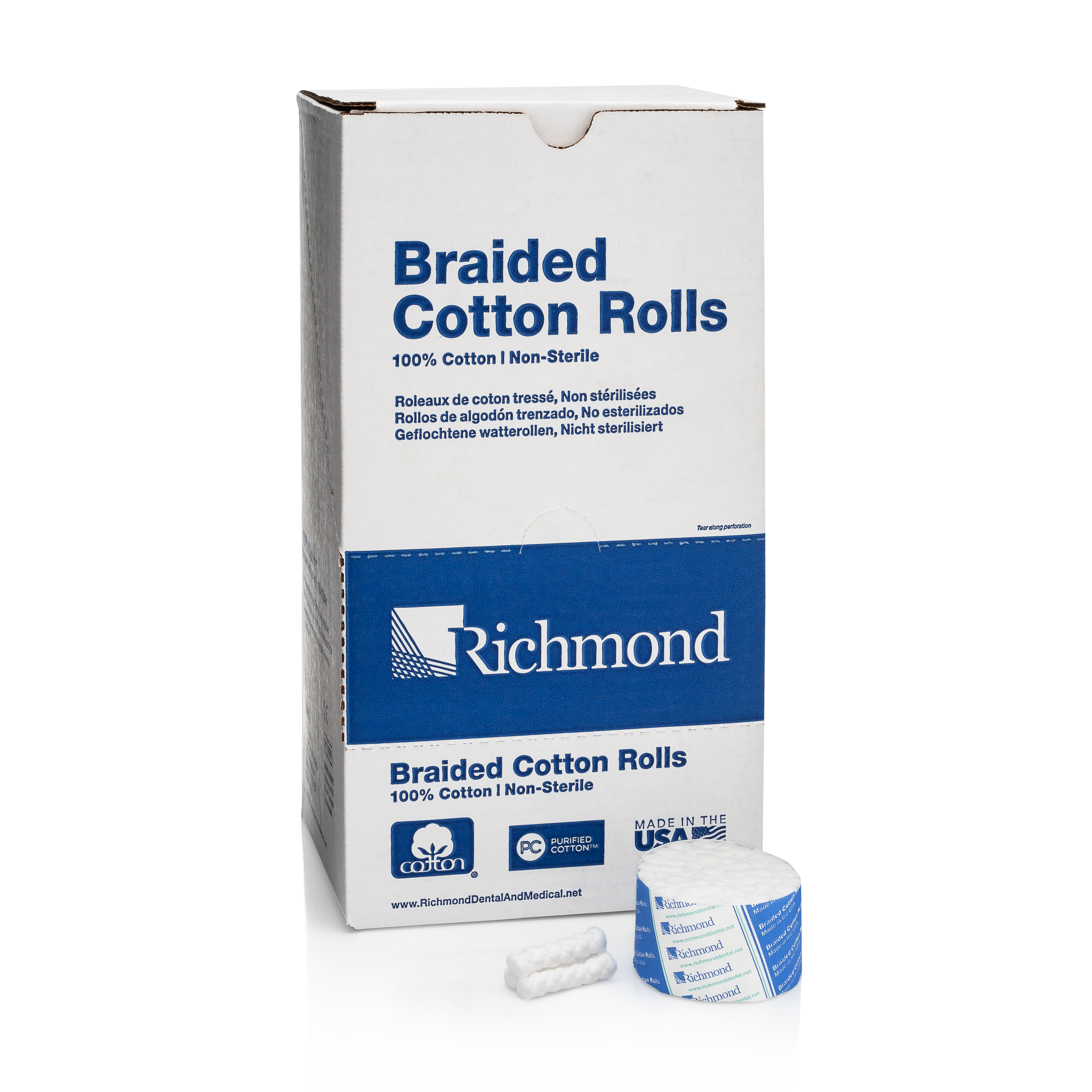 Braided Cotton Rolls, Non-Sterile, Small, 5/16" x 1 1/2", 2000/Pk, 201210 thumbnail 14