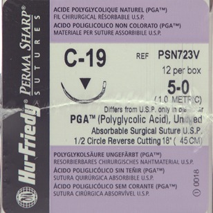 Perma Sharp Suture 5-0 PGA Undyed 18 C-19 1/2 Circle 12/Box, PSN723V thumbnail 8