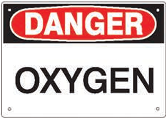 Danger Oxygen Sign, Vinyl 7" x 10" product image