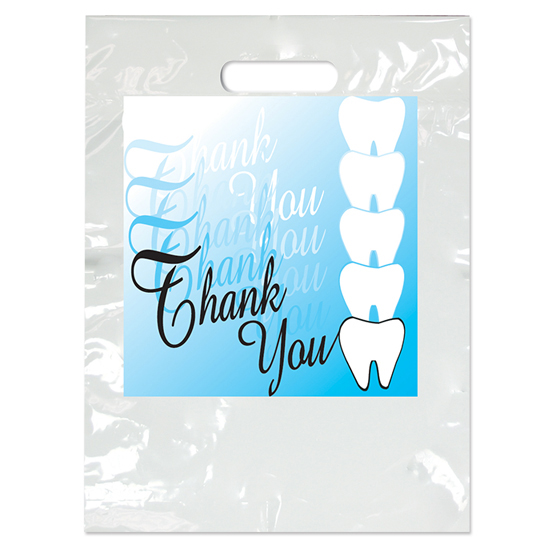 2-Color Bags Thank You Teeth White 9 in x 13 in 100/Pk thumbnail 3
