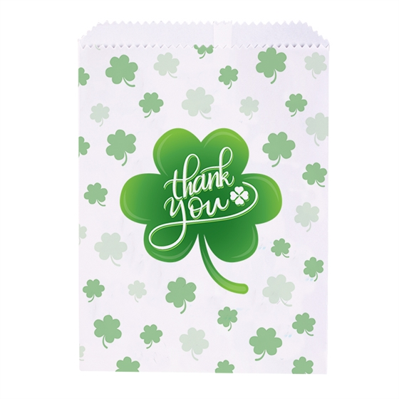 1 Sided Bags Shamrock Thank You White 100/Pk thumbnail 2