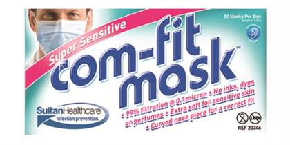 Com-Fit Earloop Super Sensitive Masks, White, 50/Box, 20346 thumbnail 12