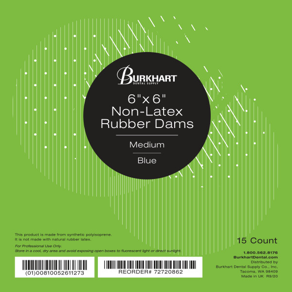 Rubber Dam 5"x 5" Medium Non-Latex, Blue (20) product image