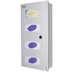 Glove Box Dispenser - Quad - Semi-Recessed - Biege product image