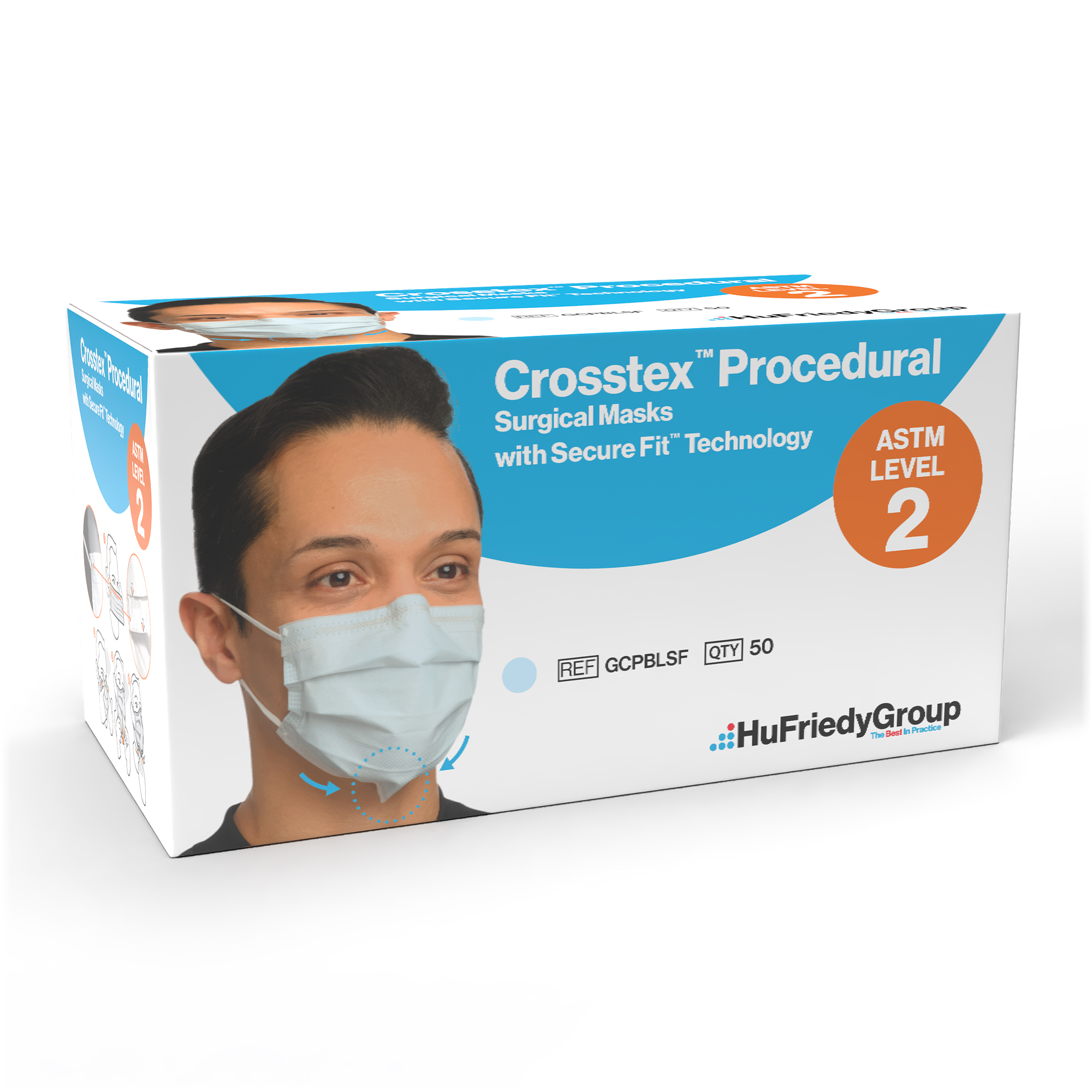 Procedural Earloop Masks, Bulk Pack, Blue, 100/Pk, GCPBL100 thumbnail 13