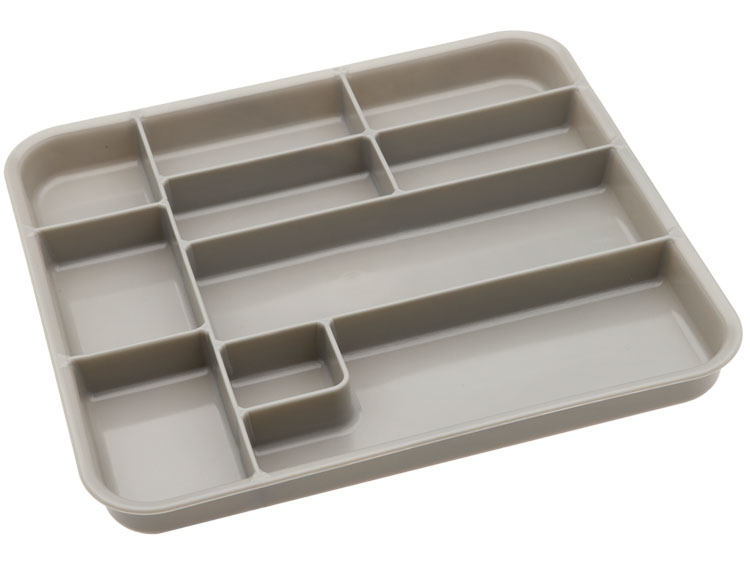 Tub Insert, 10 Compartments, 10 3/4" x 9 11/16" x 1", Gray, 1/Pk, 20Z465 thumbnail 14