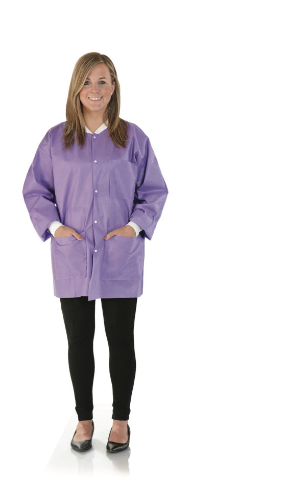SafeWear Disposable Hipster Jacket, Extra Large, Plum Purple, 12/Pk, 8103-D thumbnail 13