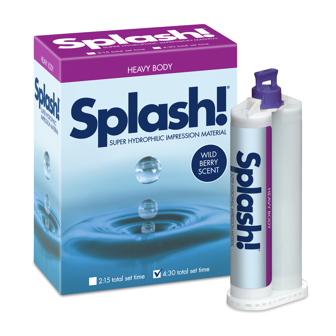 Splash! VPS Impression Material, Cartridge, Heavy Body, Regular Set, 48 ml, Wild Berry, 2/Pk, SPD1211 thumbnail 11