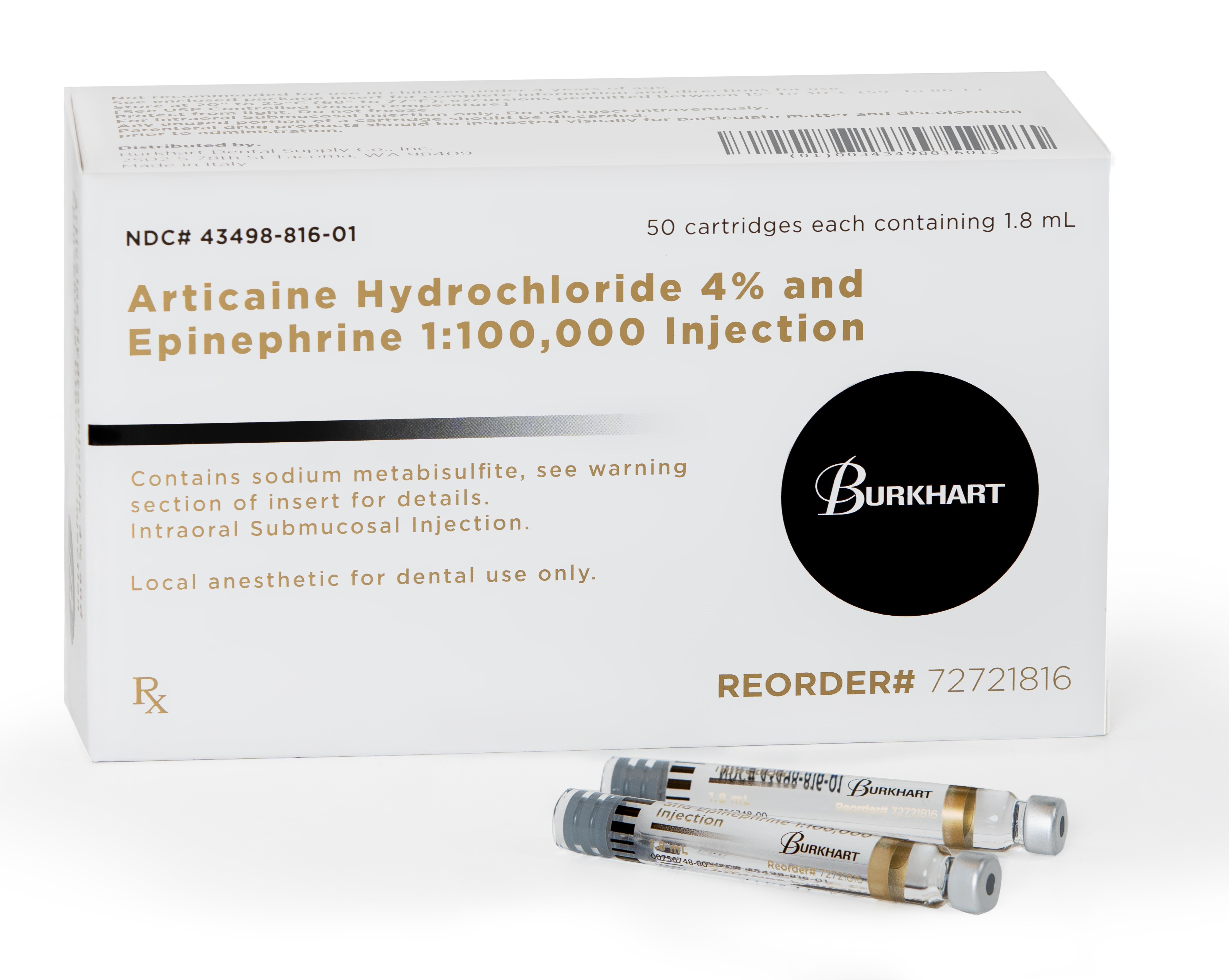 Articaine 4% w/Epinephrine 1:100M (50) thumbnail 2