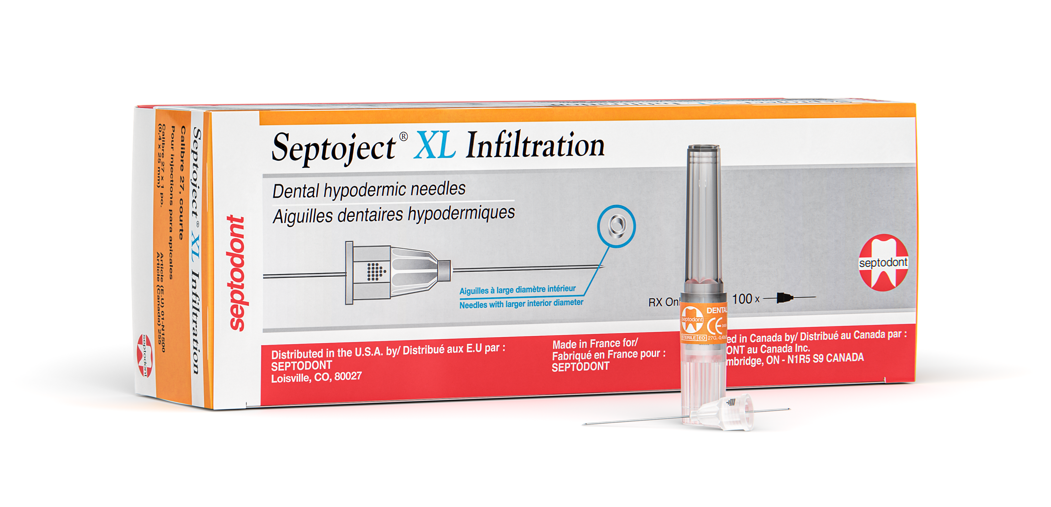 Septoject XL 27ga Short Infiltration Needles (100) - Septoject XL 27ga Short Infiltration Needles (100) - Image 1