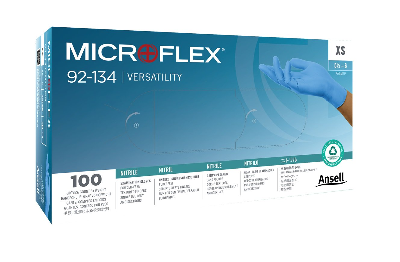 Ansell - Microflex Nitrile Gloves 100/Bx Blue Medium, 92134080 thumbnail 12