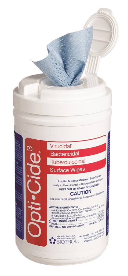 Opti-Cide3 Surface Wipes 7"x10" (100) - Opti-Cide3 Surface Wipes 7"x10" (100) - Image 1