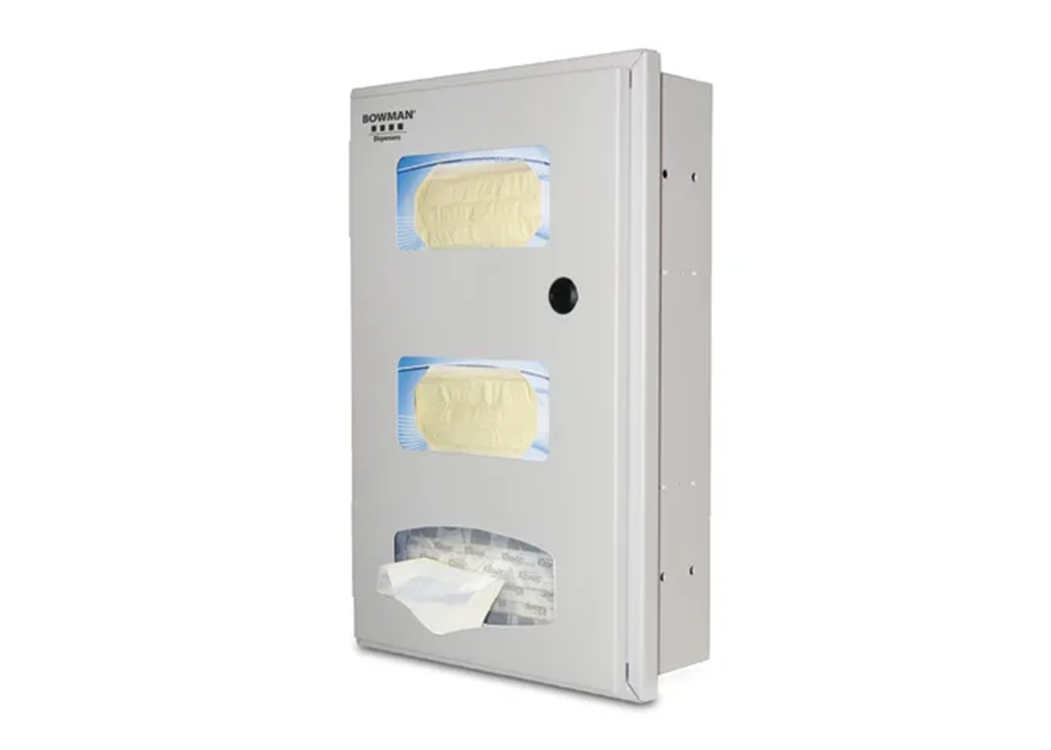 Glove Box Dispenser - Triple - Semi-Recessed Beige product image