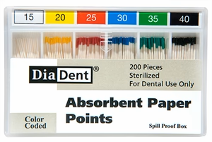 DiaDent Absorbent Paper Points Non-Marked .02 Taper Cell Pack #60 Box of 200 thumbnail 5