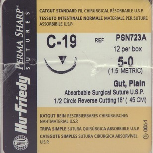 Suture Plain Gut C-19 Needle 5-0 Box of 12 thumbnail 6