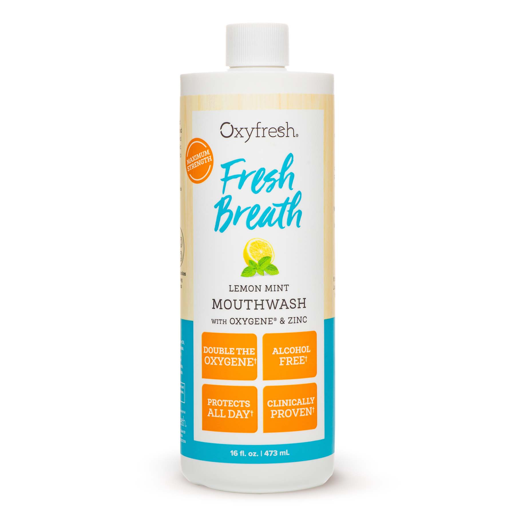 Oxyfresh Fresh Breath Lemon Mint Mouthwash 16 oz Bottle 16oz/Bt thumbnail 2