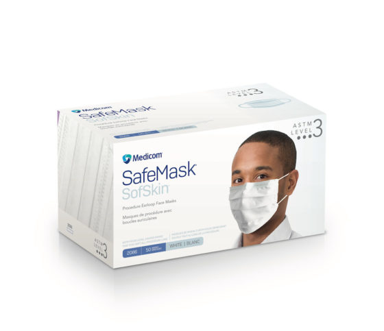 SafeMask SofSkin Fit Earloop Mask ASTM Level 3 White 50/Bx image