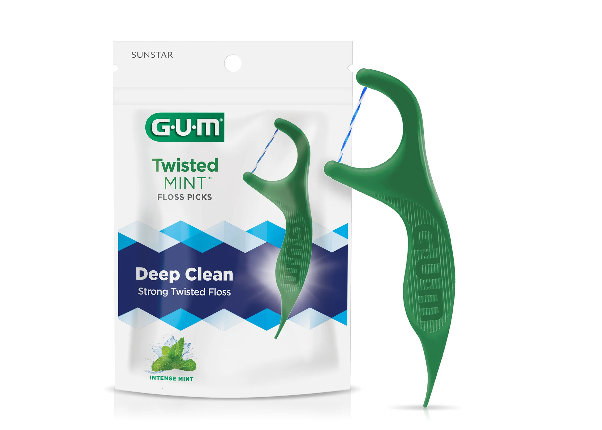 Gum Dual Defense Floss 2 in 1 4 Yards Green Tea Adult Patient Size 144/Bx product image