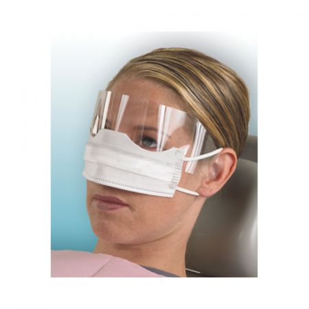 Patient Safety Mask White w/Splash Shield (25) thumbnail 2