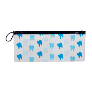 Scatter Print Zip Close Pouch Blue Teeth 10 in x 4 in 144/Pk thumbnail 3