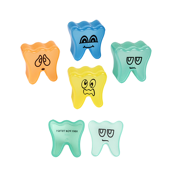 Tooth Saver Non-Imprinted Funny Face Tooth Shaped Plastic Assorted 48/Pk thumbnail 2