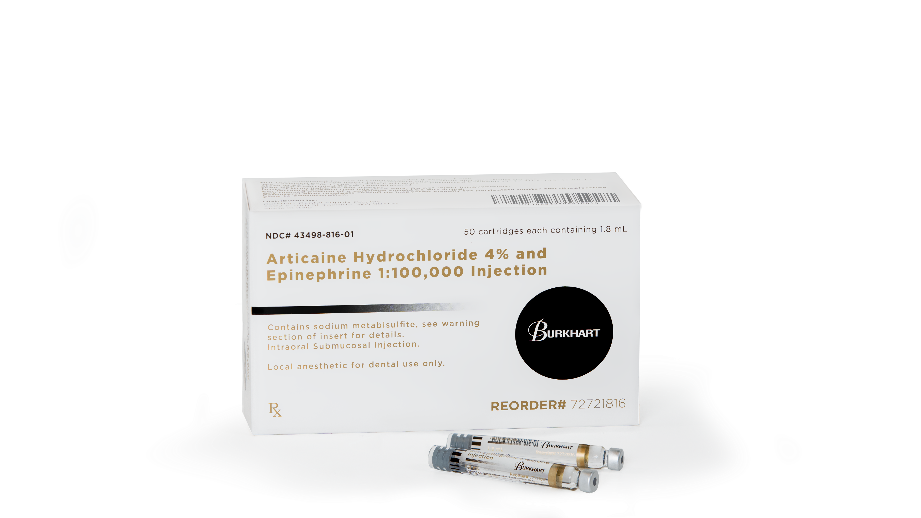 Articaine 4% w/Epinephrine 1:100M (50) product image