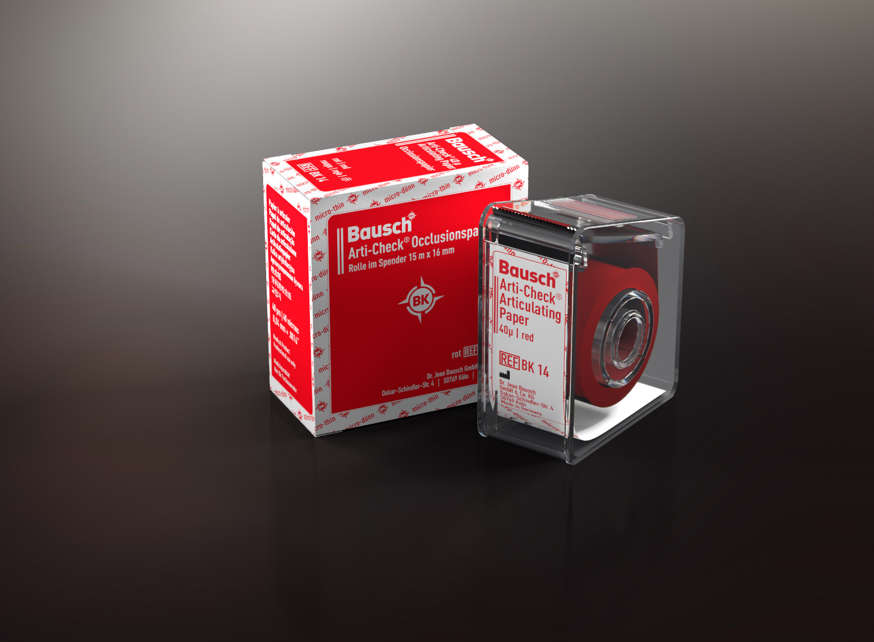 Arti-Check Articulating Paper Roll, with Dispenser, 40 microns, Red, 16 mm x 15 m/Roll, BK14 thumbnail 9