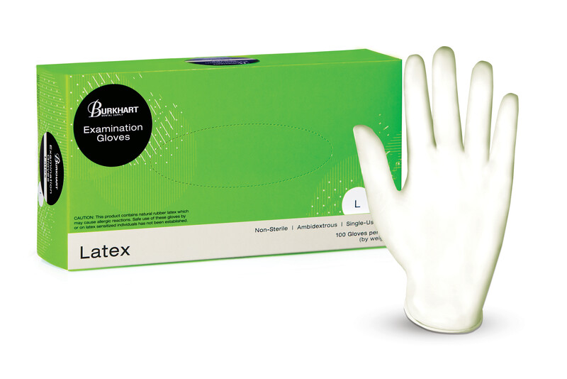 Burkhart LRG Latex PF Exam Gloves, White (100) product image