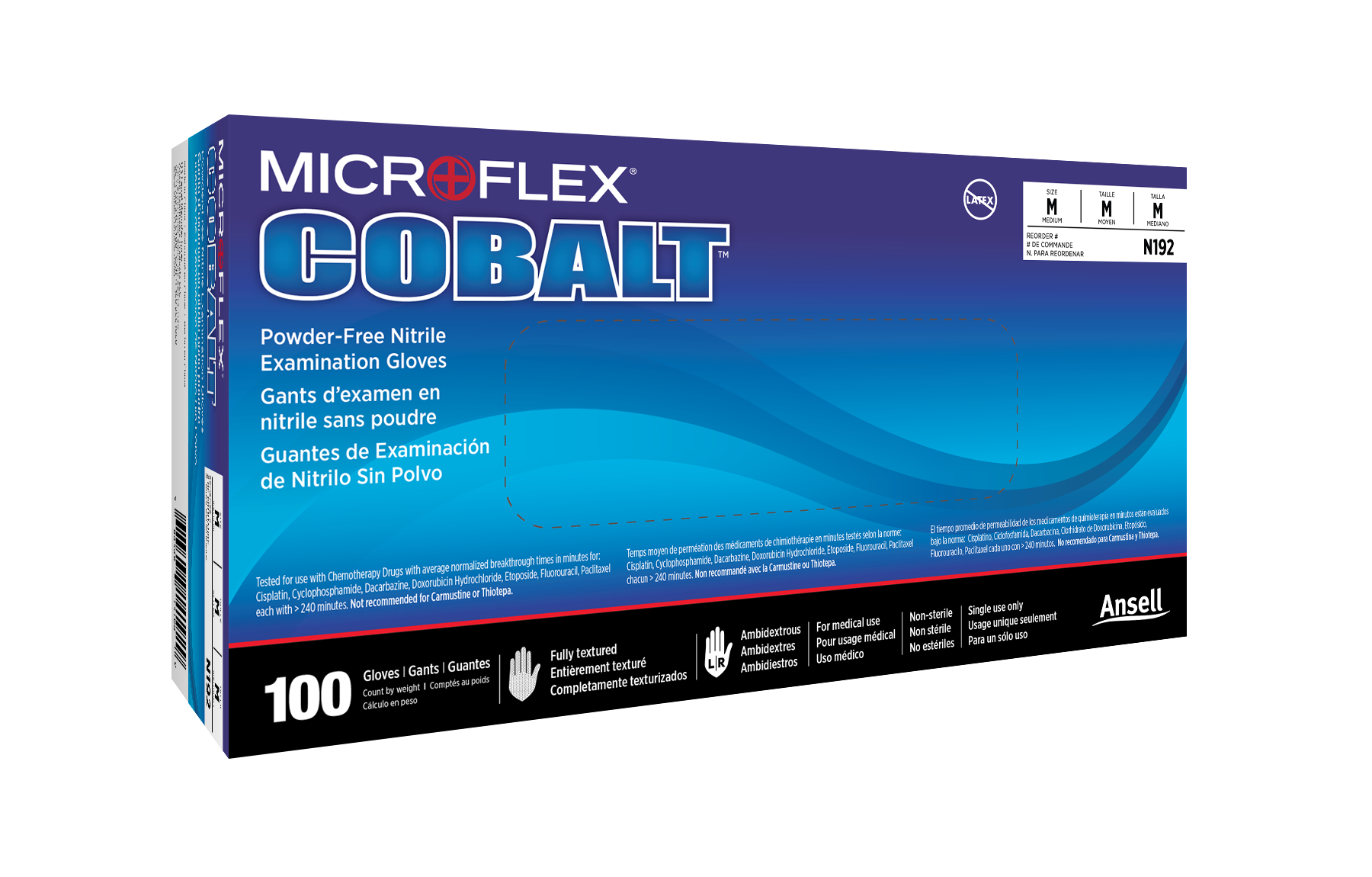 MICROFLEX Cobalt Nitrile Exam Gloves Medium Blue Non-Sterile 100/Bx thumbnail 11