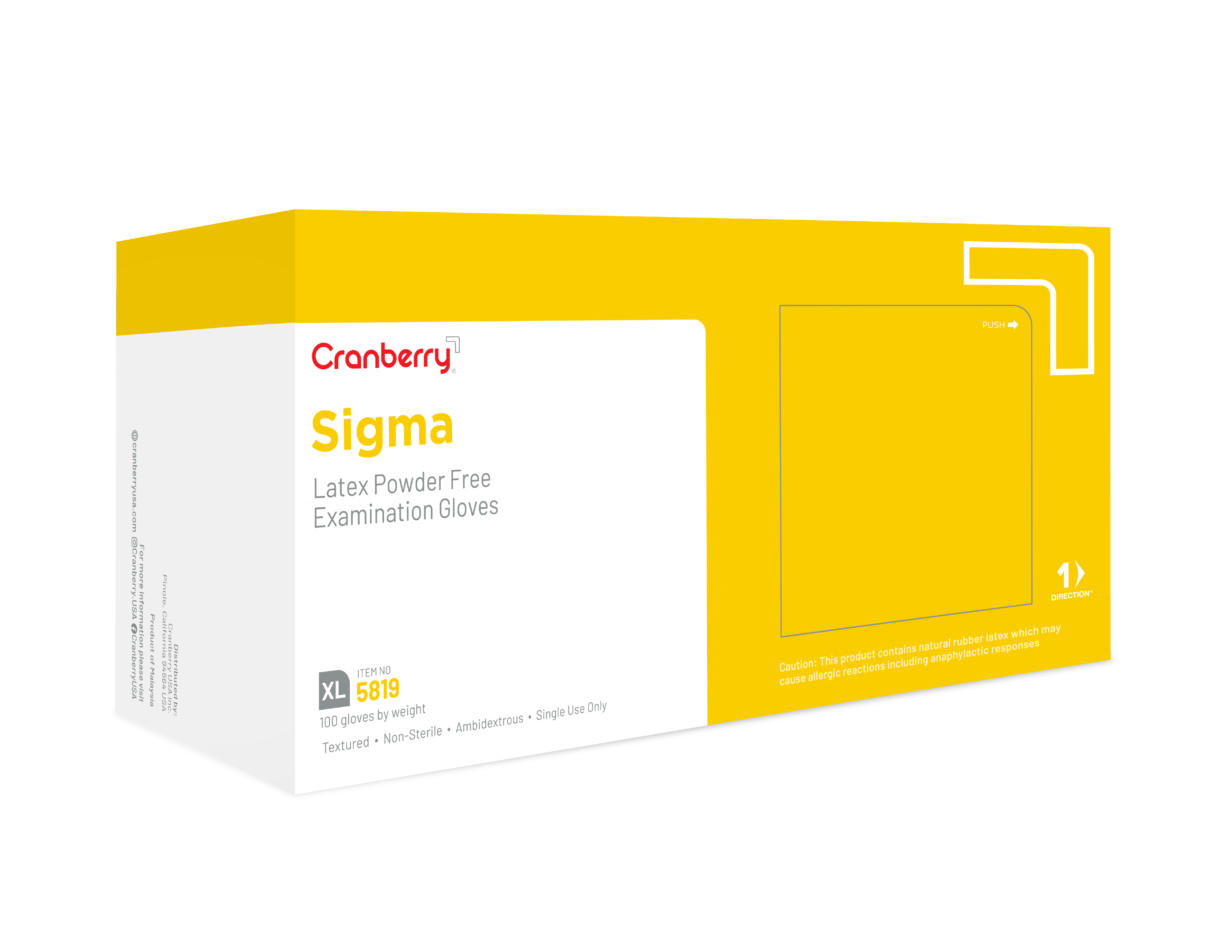 Cranberry Sigma Latex Exam Gloves X-Large Natural Non-Sterile thumbnail 10