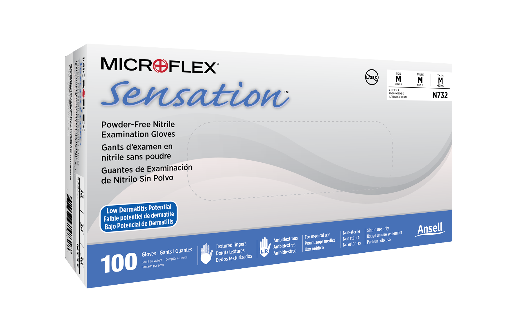 MICROFLEX Sensation Nitrile Exam Gloves X-Large Blue Non-Sterile 100/Bx thumbnail 12