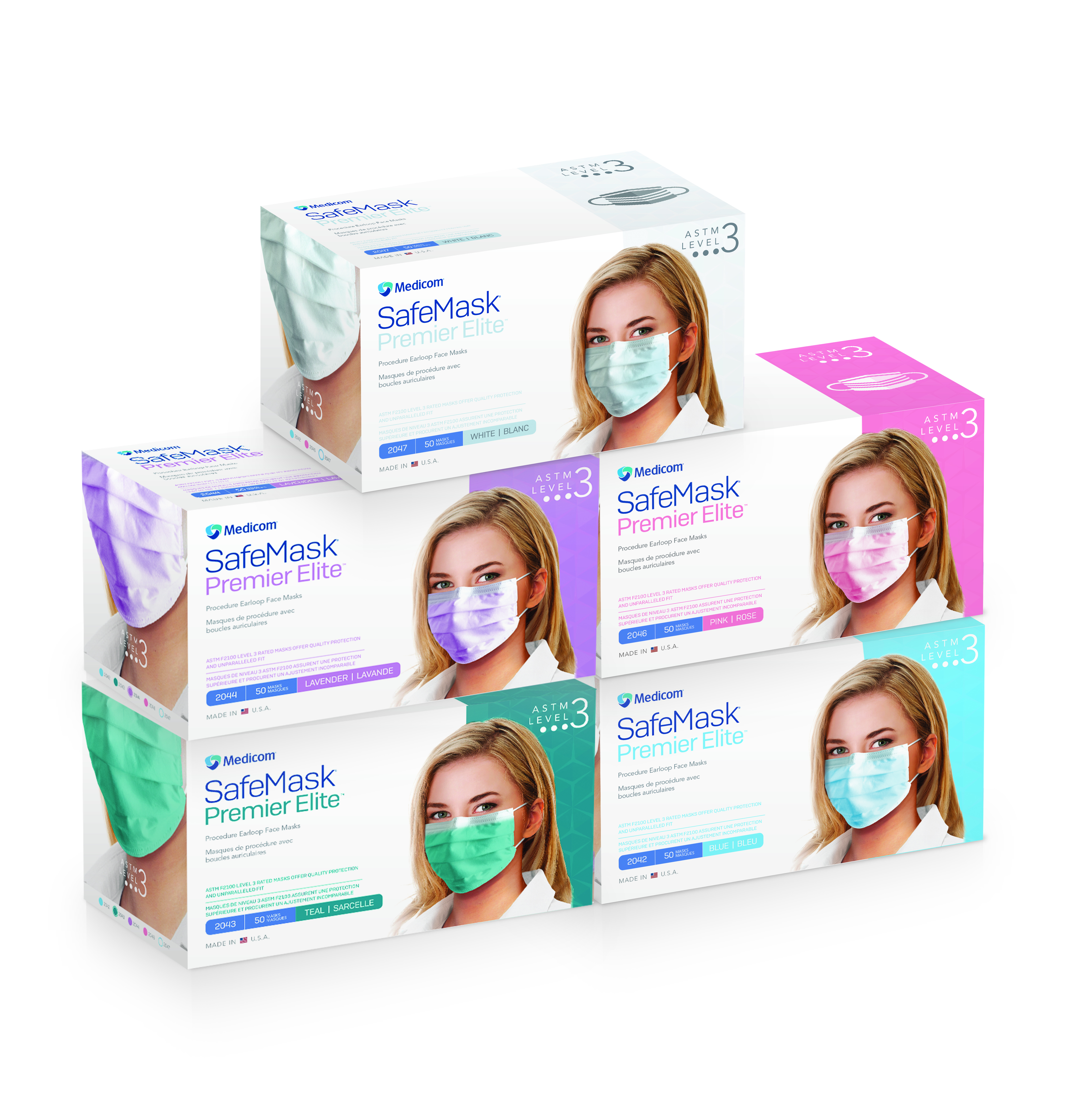 SafeMask Premier Elite Procedure Earloop, ASTM Level 3, Blue, 50/Box thumbnail 15