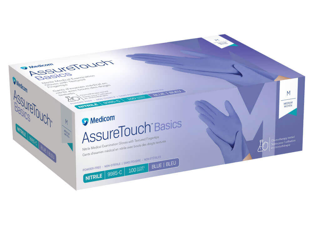 AssureTouch Basics Nitrile Exam Gloves Small Blue Non-Sterile thumbnail 2
