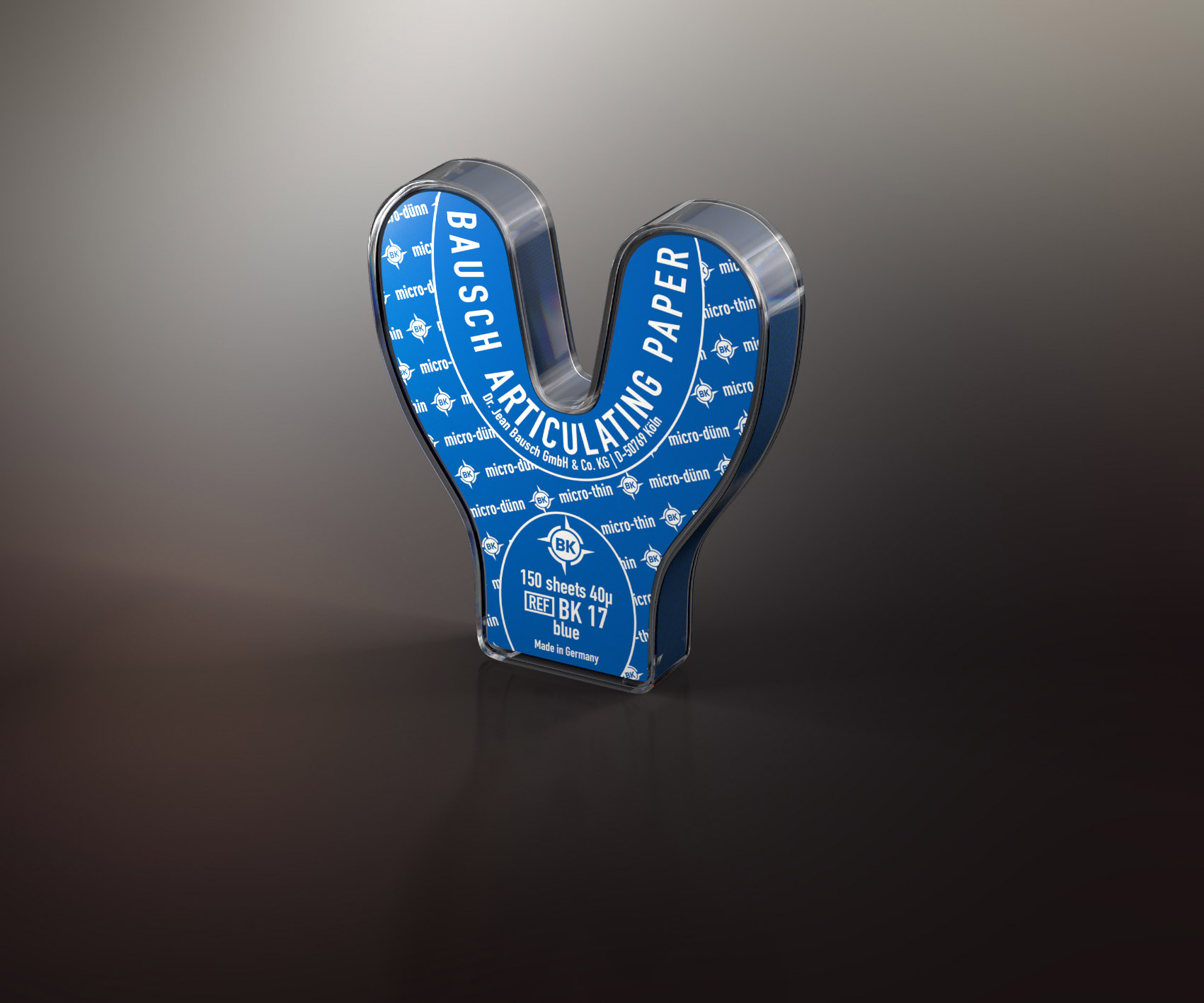 Arti-Check Micro-Thin Articulating Paper, Horseshoe, 40 microns, Blue, 150/Pk, BK17 thumbnail 8