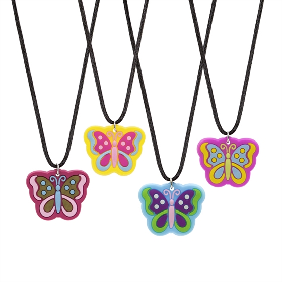 Necklaces Butterfly Assorted Colors Rubber 72/Pk product image