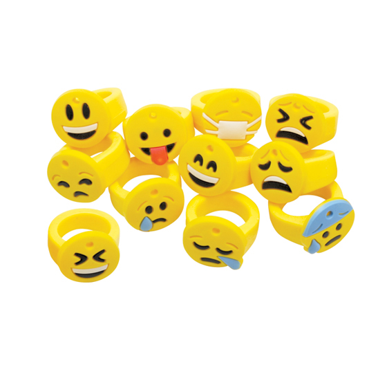 Stretchy Rings Emoticon Assorted Colors Rubber 36/Pk thumbnail 2