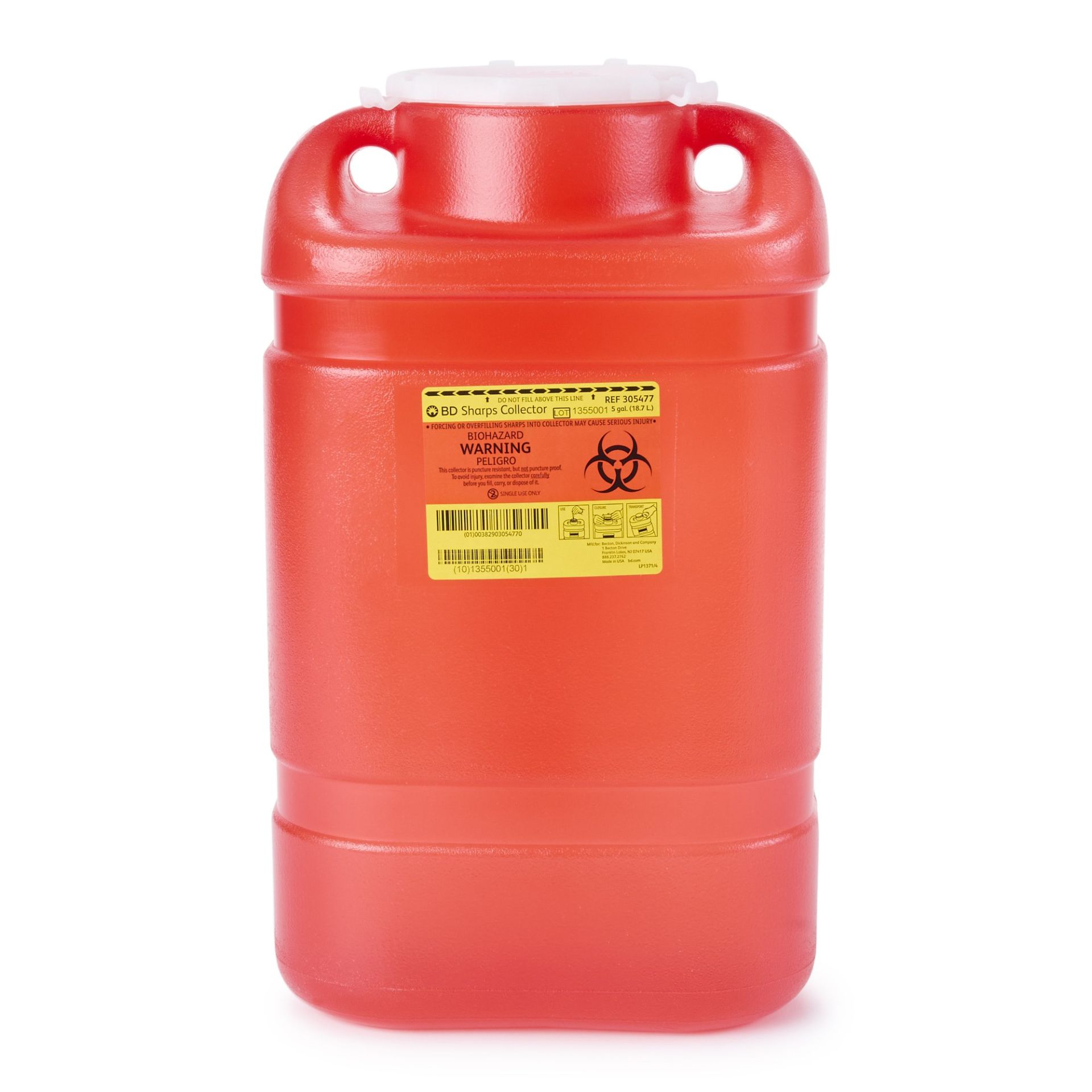 5-Gallon Sharps Red w/Large Funnel thumbnail 2