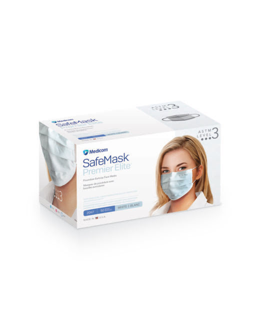 SafeMask Premier Elite Procedure Earloop, ASTM Level 3, White, 50/Box, 2047 thumbnail 15