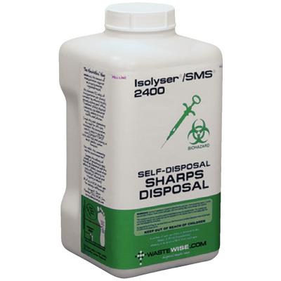 Isolyser/SMS Sharps Container 0.8gal Wht/Grn 5x5x9.5" Scrw Ld Vert Drp Plstc Ea thumbnail 12