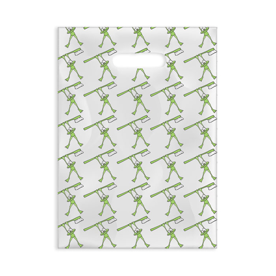 Scatter Print Bags Frog & Brush 2 Sided Print Clear 100/Bx thumbnail 3