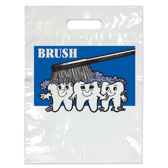 2-Color Bags Brush on Teeth White 7.5 in x 9 in 100/Pk product image