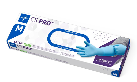 CS PRO Nitrile Exam Gloves Medium Blue Non-Sterile thumbnail 2