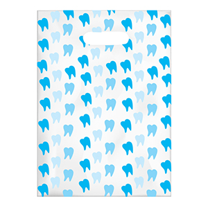 Scatter Print Bags Blue Teeth 2 Sided Print Clear 100/Bx thumbnail 8