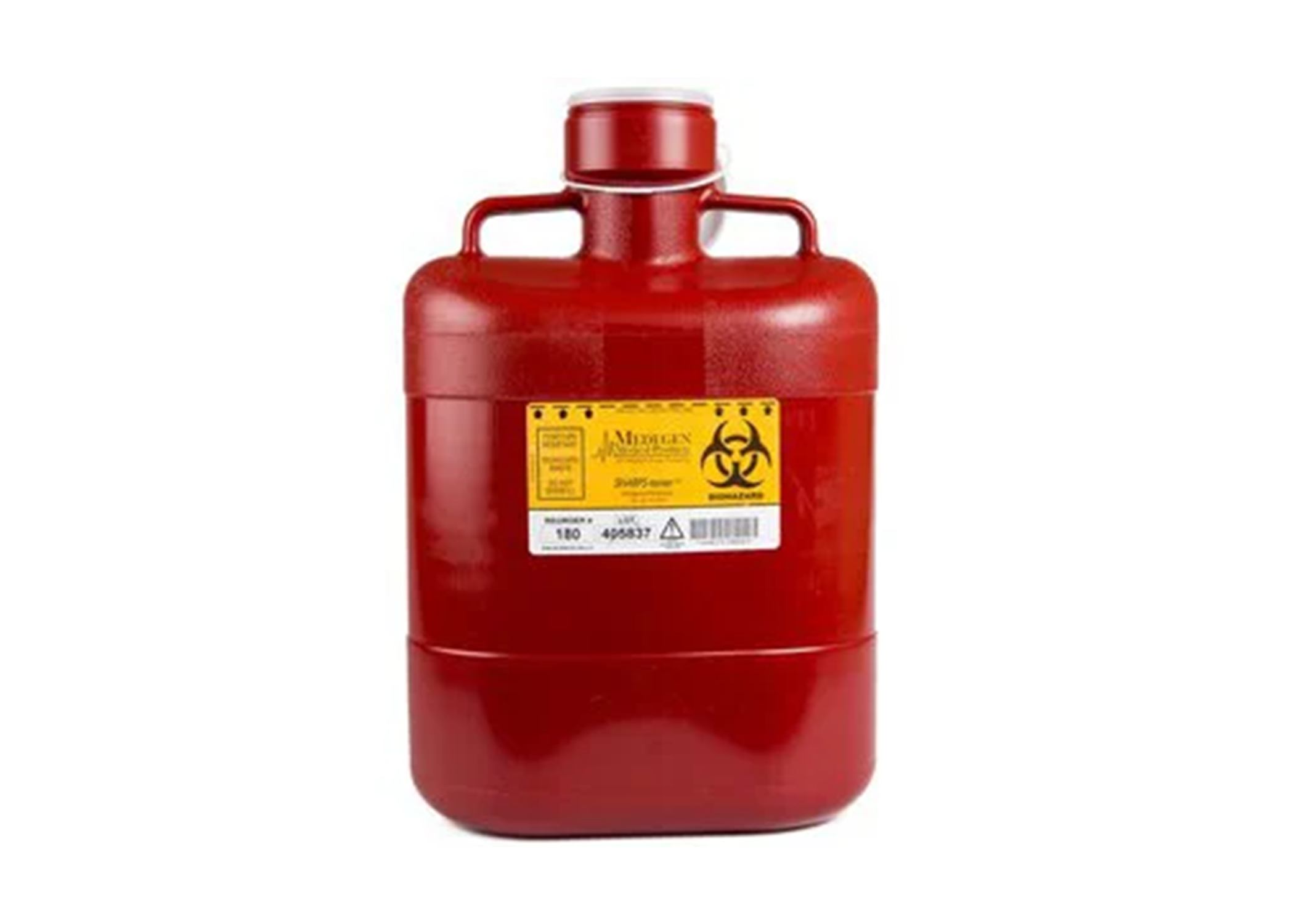 Sharps Container 10qt Red/Black 10x6x15" Vertical Entry Locking Cap Plypro Ea product image