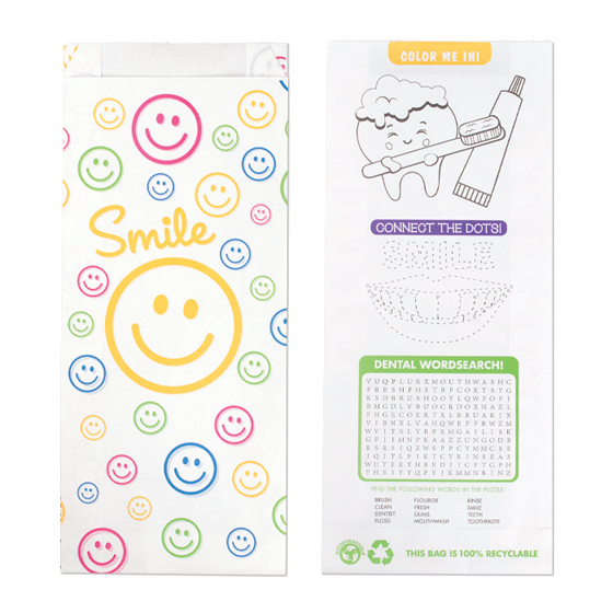Fully Biodegradable & Recyclable Bags Paper Smile Face 100/Pk product image
