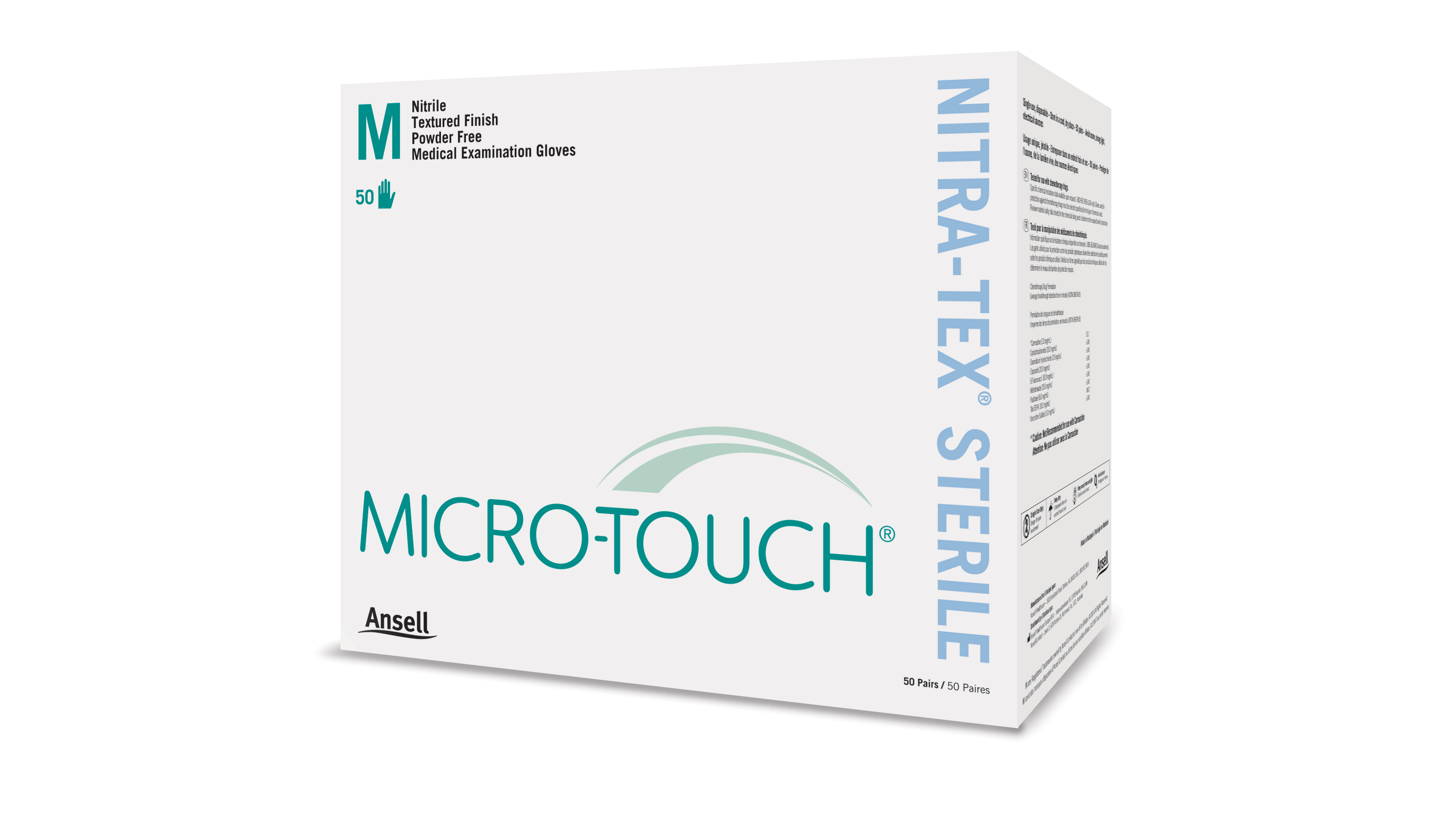 MICRO-TOUCH® Nitrile Exam Gloves Sterile Small Blue Case of 4 thumbnail 3