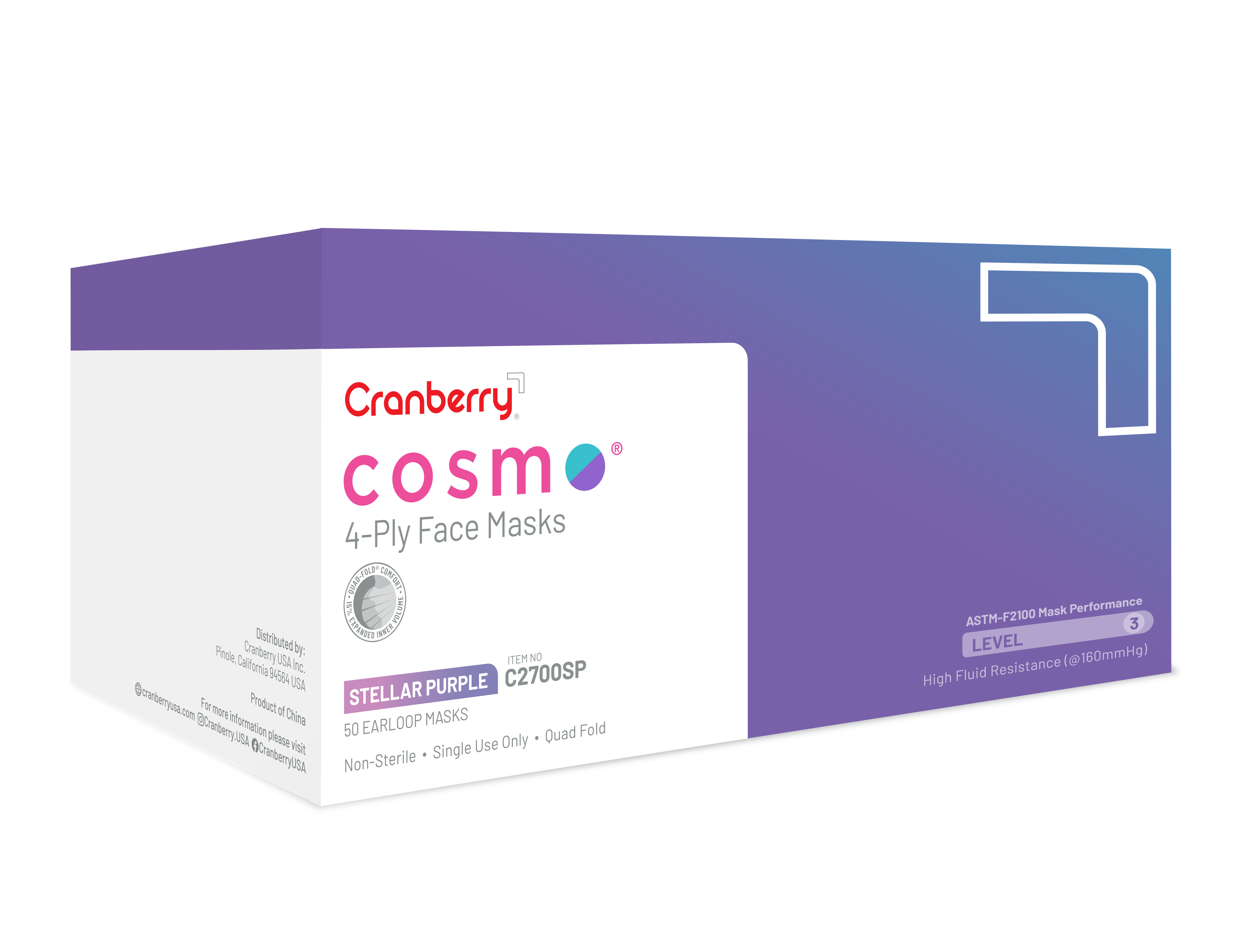 Cranberry - COSMO Face Mask Stellar-Purple L3 50/Box thumbnail 18