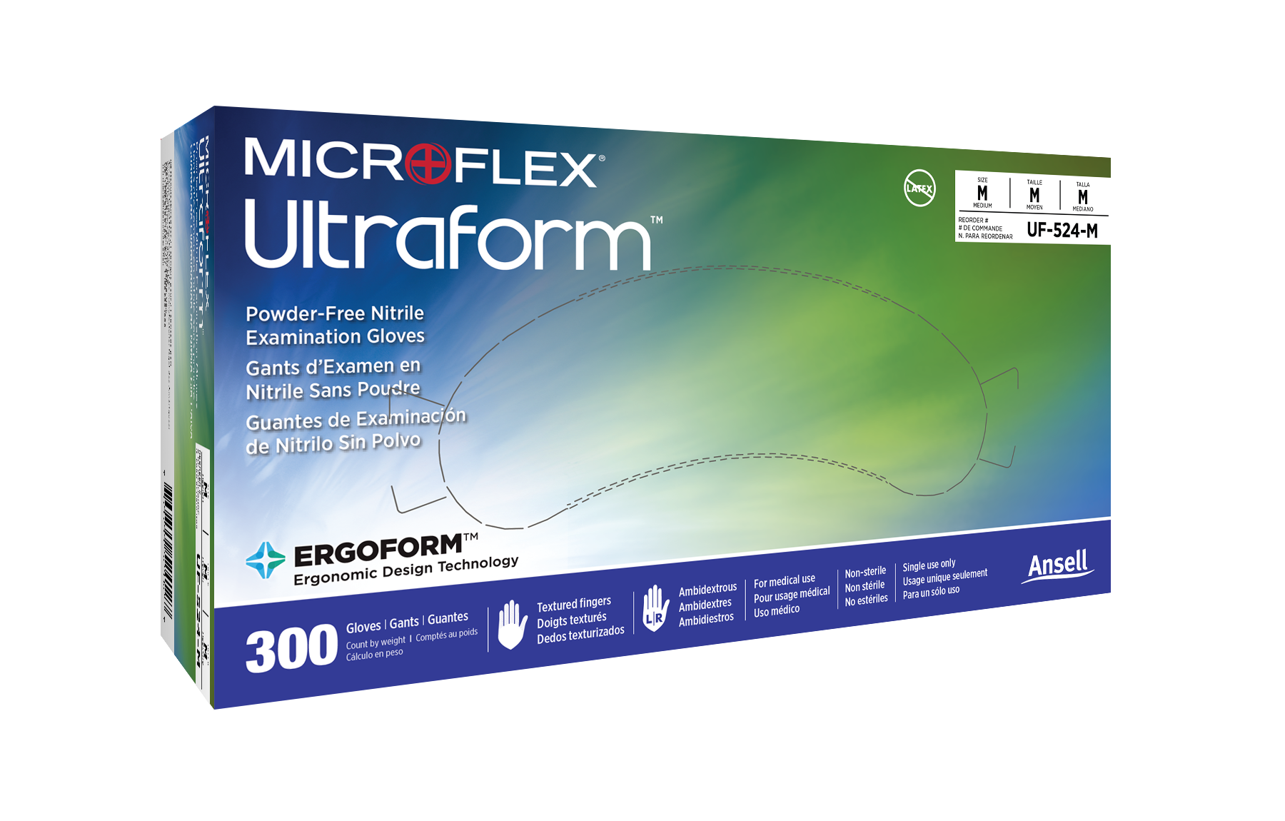 Ultraform Nitrile Gloves, Large, Cobalt Blue, 300/Box, UF-524-L thumbnail 13