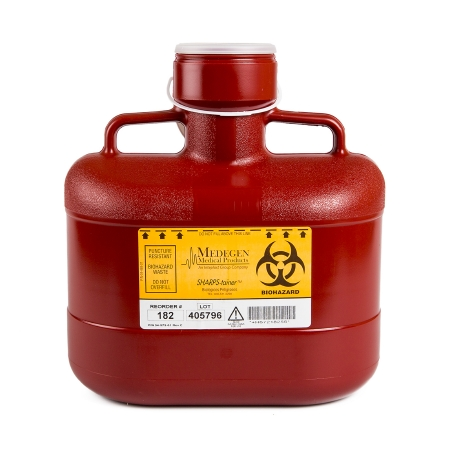 Sharps Container 6.2qt Red/Black 10x6x11" Vertical Entry Locking Cap Plypro EA thumbnail 2